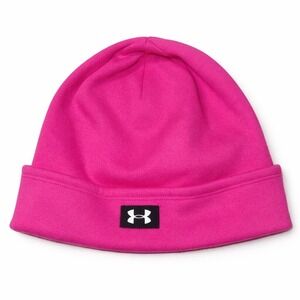 Under Armour Girls ColdGear Infrared Storm Beanie Pink Fleece Hat NEW